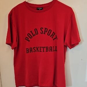 Men's Ralph Lauren Red Short Sleeve Tee Classic Crew Neck